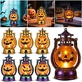 thumbnail image 1 of Halloween Pumpkin Lantern Night Light, Portable Handheld LED Decor with Warm Glow for Table Window Display, 1 of 3