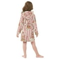 thumbnail image 7 of FORMRS Niños Bathrobe Unisex Hooded Robe Soft Plush Pajamas Sleepwear, Size 7-9T, Beige Gingerbread Houses, 7 of 7