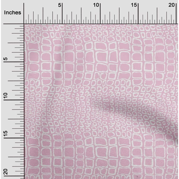 oneOone Cotton Jersey Blush Pink Fabric Crocodile Animal Skin Sewing Material Print Fabric By The Yard 58 Inch Wide