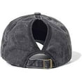 thumbnail image 4 of Tvättat hästsvans kepsar hästsvans kepsar Distressed-Baseball för kvinnor, 4 of 5