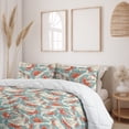 thumbnail image 2 of Ambesonne Nature Boho Down Alternative Quilt Comforter, Art Butterfly Pattern, King, Coral Deep Sky Blue, 2 of 5
