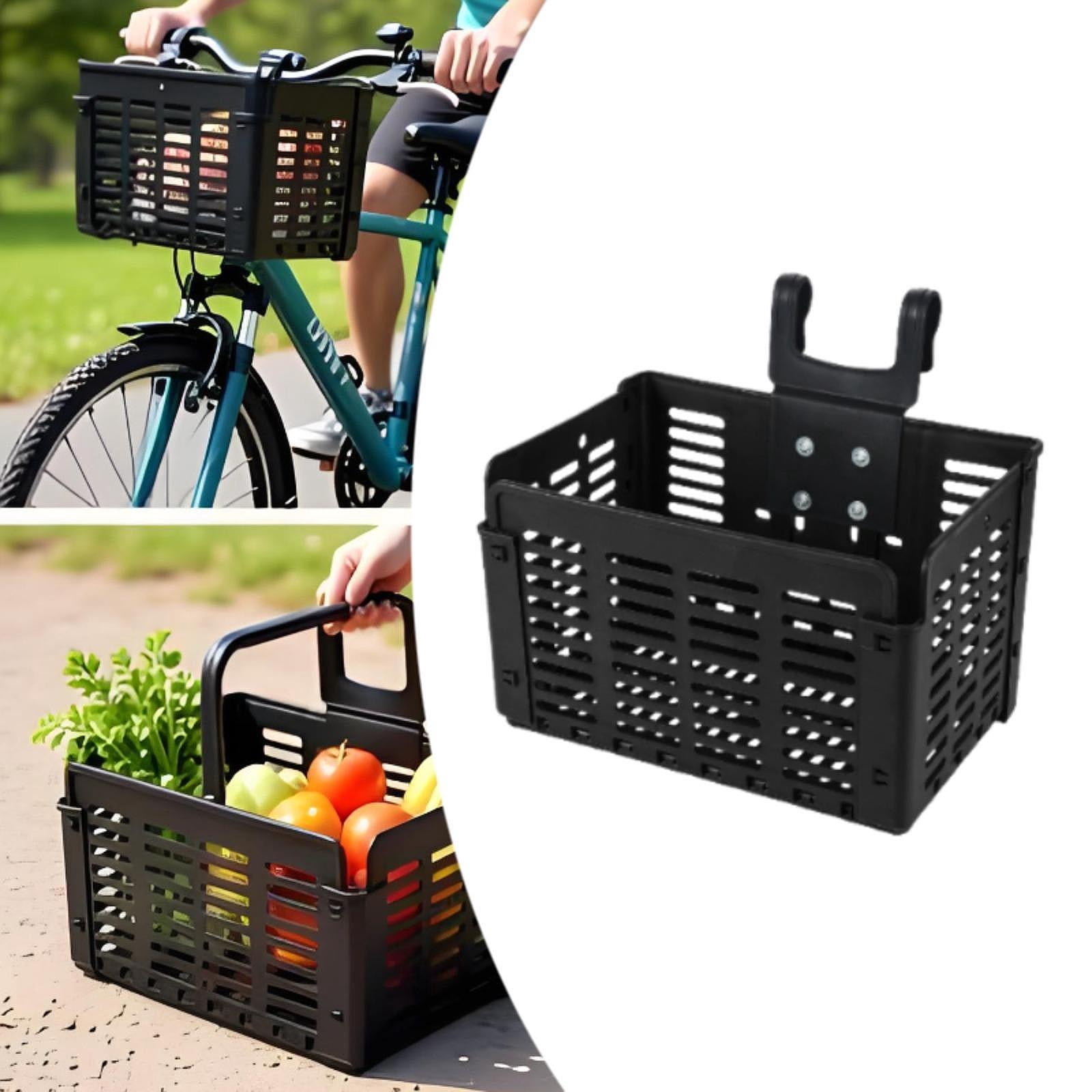 harayaa Bike Basket Installation Front Handlebar Mountain Detchable Folding Basket Quick