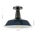 thumbnail image 3 of JONATHAN Y Camila 14" 1-Light Classic Industrial Indoor/Outdoor Iron LED Semi Flush Mount, Navy/White, JYL7617C, 3 of 9