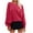 Red, variant on aidice Womens Sweatshirts Puff Sleeve Loose Round Neck Casual Comfy Drop Shoulder Fall Pullover Tops Fashion