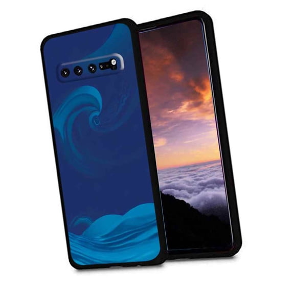 Compatible with Samsung Galaxy S10 Phone Case, Blue-Wave-Aesthetic-Artwork-96 Case Silicone Protective for Teen Girl Boy Case for Samsung Galaxy S10