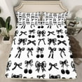 thumbnail image 2 of Castle Fairy Girls Kawaii Bow 4-Piece Full Size Sheets,Dreamy Princess Bed Sheets,Black White Lightweight Sheet Sets,Lightweight Room Decor, 2 of 7
