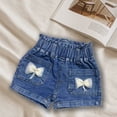 thumbnail image 4 of Liyamei Girls Denim Shorts with Elastic Waist for Summer Casual Toddler Wear Size 1-8,Blue, 4 of 4