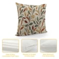 thumbnail image 4 of COMIO  Classical Jacquard Beige Leaf Pattern Square Decorative Throw Pillow Case Cushion Cover, 4 of 5