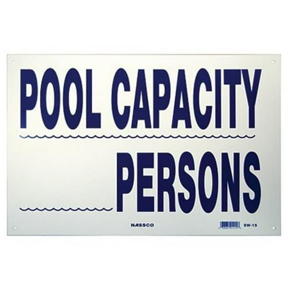 National Stock Sign Pool Capacity Sign SW-15