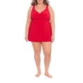 thumbnail image 2 of Simply Slim Women's and Plus Cross Your Heart One Piece Swim Dress, Sizes M-3X, 2 of 4