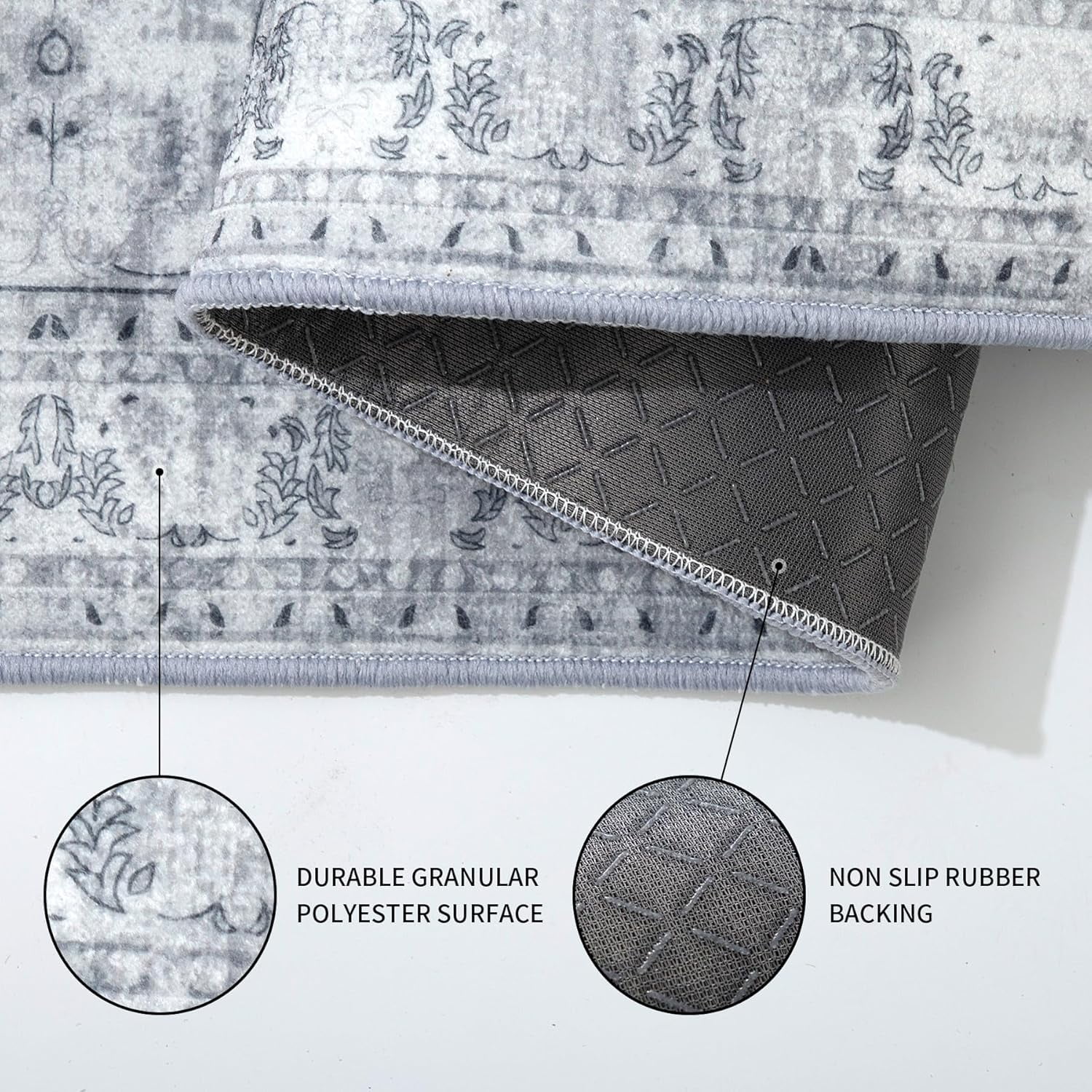 Kitchen Rugs Sets of 3 Grey Kitchen Mats 3 Piece SetKitchen Runner Rugs Non Skid Washable Boho Kitchen Rug Set Carpets for Laundry Room Front Door