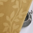 thumbnail image 3 of OVZME Darla Gold Sheer Curtains 45 Inch Length, Jacquard Leaf Light Filtering Short Drapes with Rod Pocket, Farmhouse Style for Cafe/Bedroom/Living Room, 28x45, 2 Panels, 3 of 7