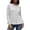 White, variant on Women's Button Down Ribbed Cardigan Long Sleeve Crew Neck Jacket With Pockets Ruffle Hem Solid Color Casual Fall Winter Everyday Wear White L