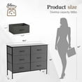 thumbnail image 6 of JONPONY Dresser TV Stand for Bedroom, 6 Drawer Fabric Storage Chest with Metal Frame & Wooden Top, Organizer for Closet & Living Room, Gray, 6 of 7