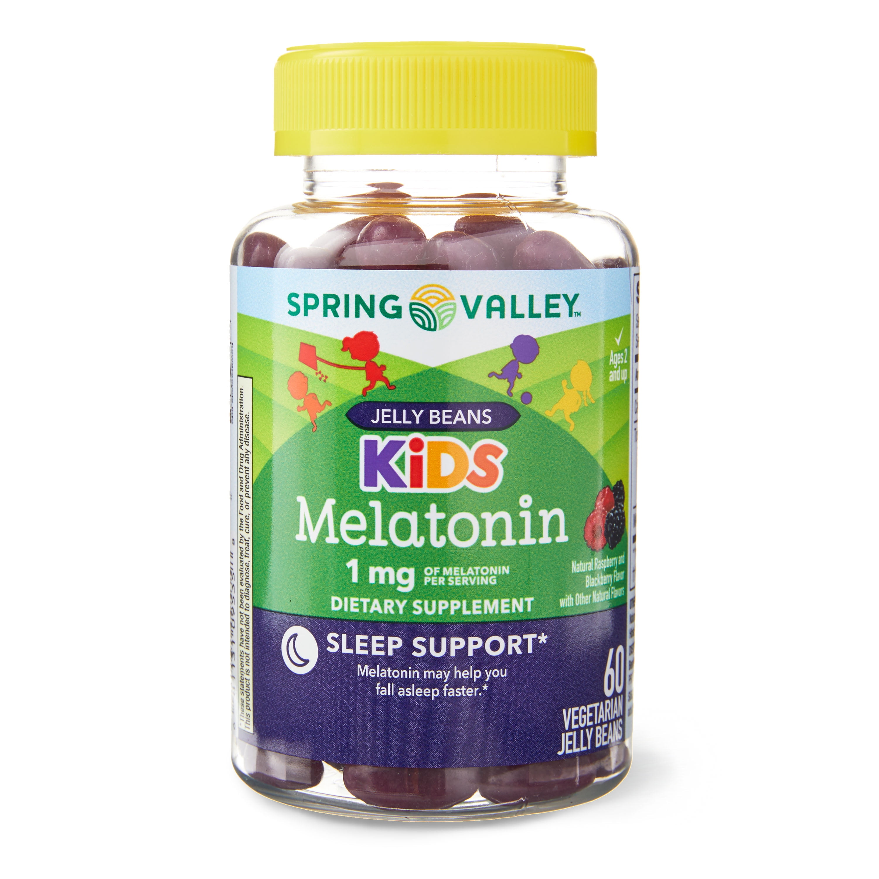 Spring Valley Kids Melatonin, 1 mg Vegetarian Jelly Beans Supplement, 60 Count