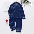 thumbnail image 5 of YYDGH Matching Jammies for Families Pajamas Sets Two-Piece Pj Sets Long Sleeve Sleepwear Satin Soft Button Down Loungewear Set, 5 of 7