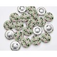 thumbnail image 4 of IBA Indianbeautifulart Green 25 Mm Check & Geometric Printed Canvas Fabric Buttons Round 2 Hole&nbsp;Decorative Buttons For Sewing Crafting Pack Of 50, 4 of 7