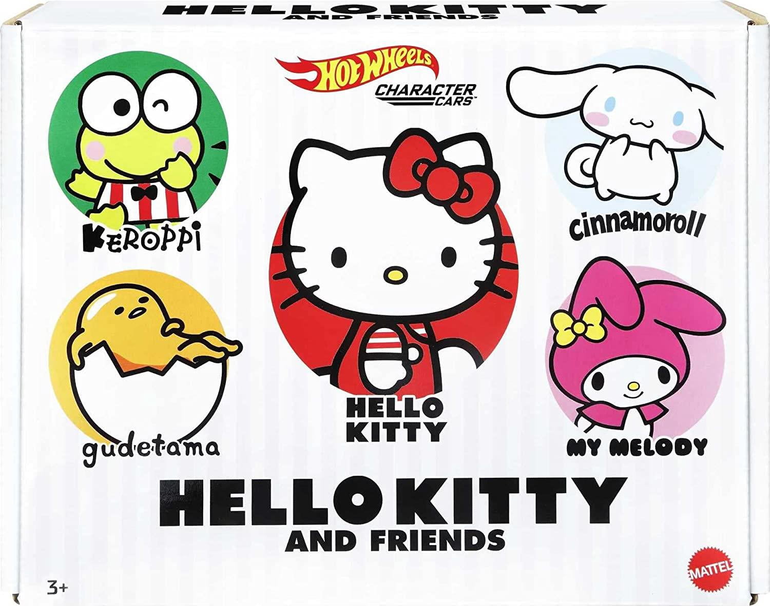 Hot Wheels Sanrio Set of 5 Character Toy Cars, Collectible Vehicles Including Hello Kitty