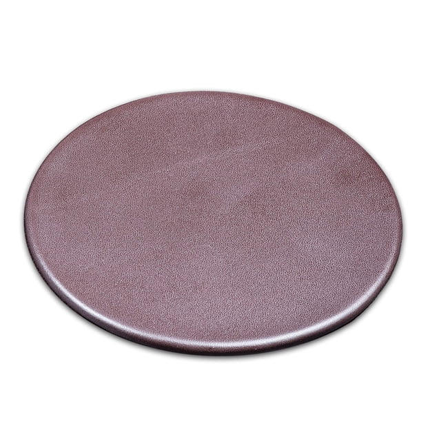 Posavasos Dacasso redondo de cuero marrón chocolate