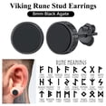 thumbnail image 4 of Pendientes de botón Silvora Onyx Negro Plata de ley 925 8MM para hombres y mujeres, 4 of 8