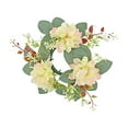 thumbnail image 2 of Meggemo Dahlia Candlestick Wreath Home Decorative Piece Xmas Floral Wreath with Candle Holder for Mantle Table Holiday Party Decor, 2 of 6