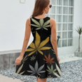 thumbnail image 6 of Weed Multicolored Black Background Dress Summer Street Style Dresses Female Sleeveless Printed Sundress, 6 of 7