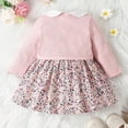 thumbnail image 4 of Odeerbi 6M-3Y Conjuntos de Manga Larga Para Niñas Vestido Floral Con Bolero Shrugs Conjunto de Dos Piezas Cuello Peter Pan Conjunto de Vestido de Princesa, 4 of 6