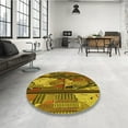 thumbnail image 4 of Ahgly Company Machine Washable Indoor Round Transitional Red Brown Area Rugs, 7' Round, 4 of 7