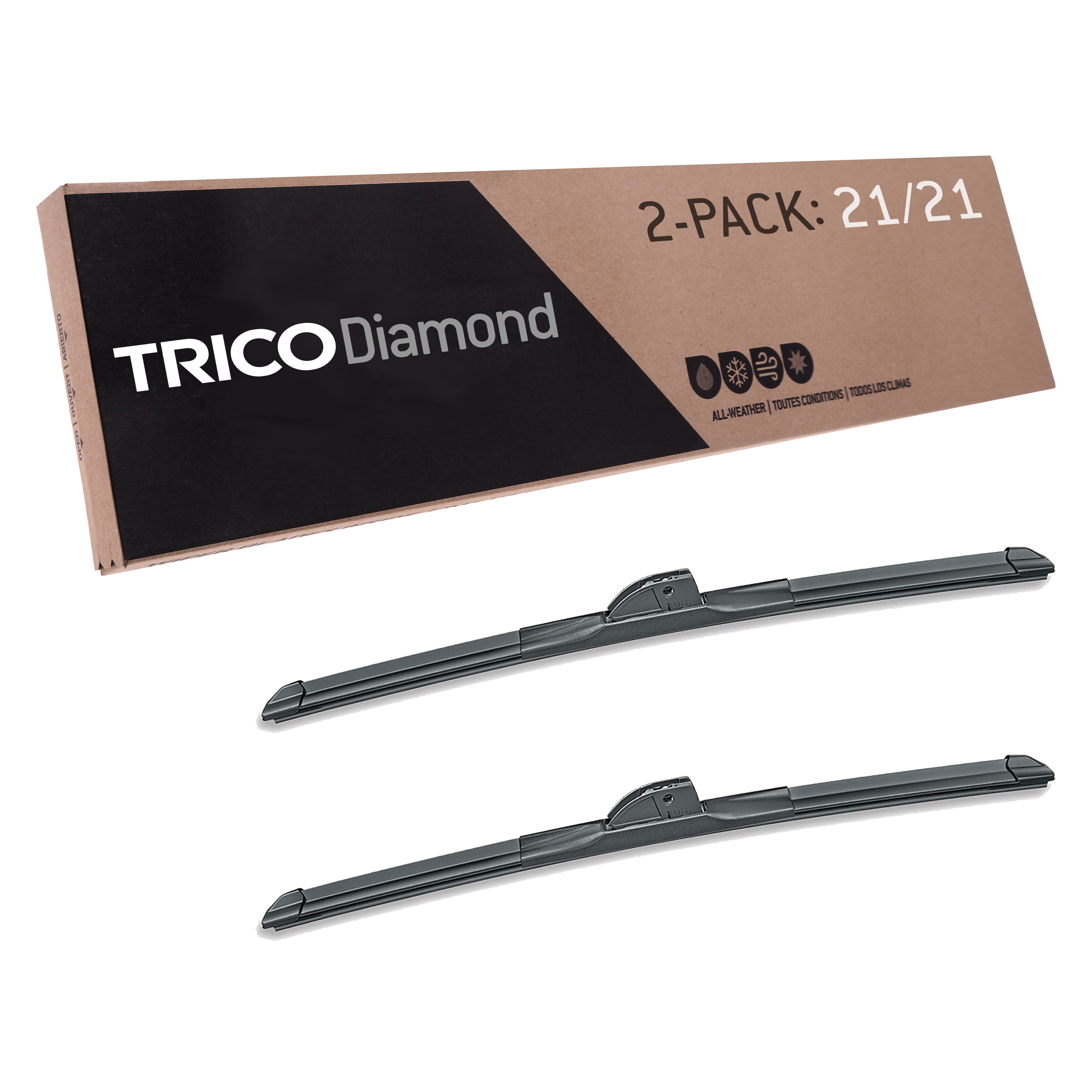 TRICO Diamond 2 Pack, Two 21', High Performance Replacement Windshield Wiper Blades (25-2121)
