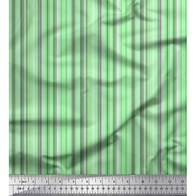 Soimoi Rayon Crepe Fabric Diagonal Line & Stripe Decor Fabric Printed Yard 46 Inch Wide