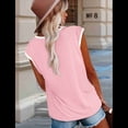 thumbnail image 4 of Tops Elegantes e Informales de Verano para Mujer, Camisas A Rayas, Tops de Corta con Bloques de Color, Corte Holgado, Rosa M, 4 of 9