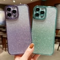 thumbnail image 3 of Compatible with iPhone 12 Pro, Camera Lens Protector Plating Luxury Glitter Bling Cover for Women Clear Soft TPU Shockproof Anti-Fall Protective Phone Case For iPhone 12 Pro, Navyblue, 3 of 11