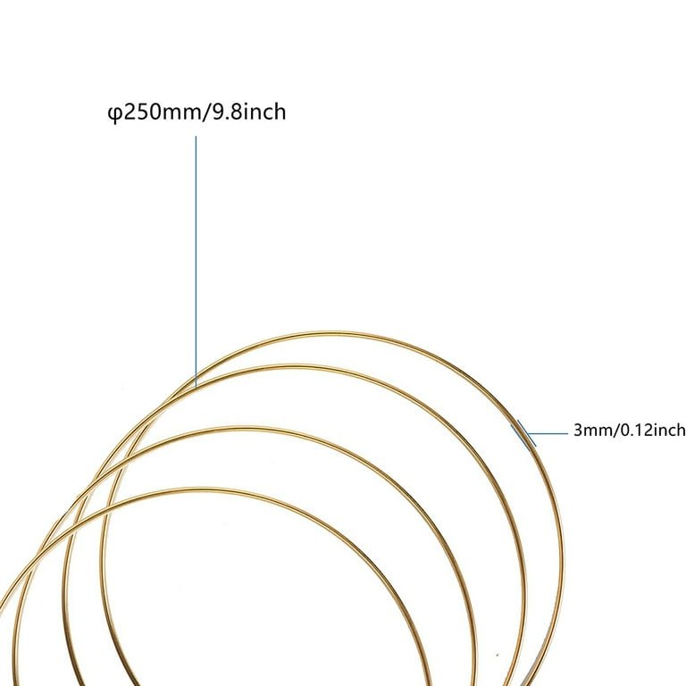 8 Pack Gold Metal Hoops For Crafts - 10 & 12 Inch Macrame Rings For DIY Projects
