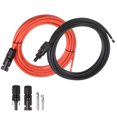 thumbnail image 1 of Cable de panel solar 15 pies 12 AWG 4mm2 Unique Bargains cobre estañado alambre con Conector Hembra Macho Negro Rojo, 1 of 7