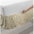 thumbnail image 2 of Floral Bed Skirt, Pointed Petals Flowers on Twigs Leaves Buds in Pastel Tender Tones, Elastic Bedskirt Dust Ruffle Wrap Around for Bedding Decor, 4 Sizes, Pale Mustard Multicolor, by Ambesonne, 2 of 2
