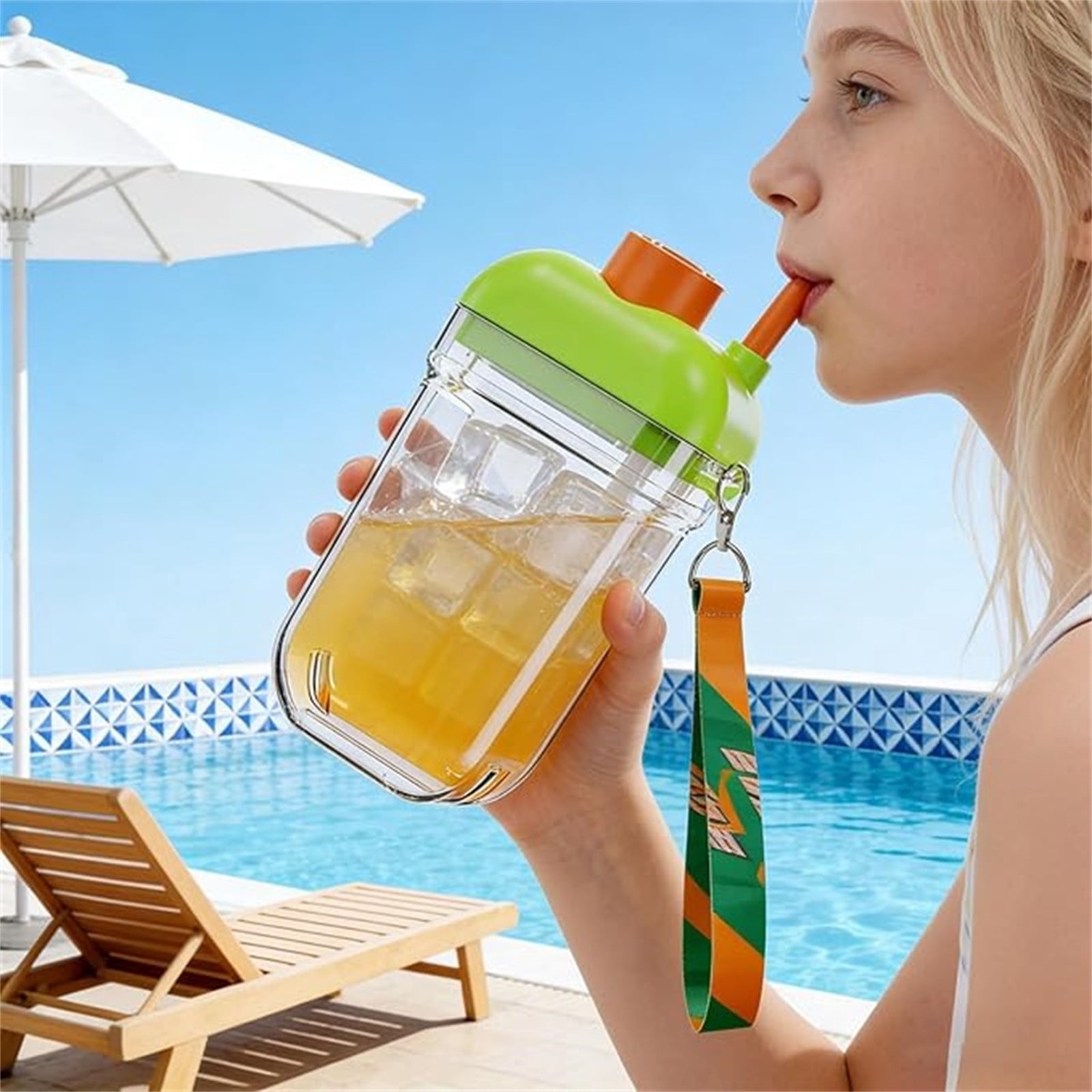 2 In 1 Ice Maker Water Bottle Portable Ice Cube Release Bottle One Press Leak Resistant Easy Clean Reusable Hydration Bottle Summer Drink Solution For Travel Camping Picnic Office Gym Outdoor Use
