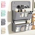 thumbnail image 7 of Wall Hanging Storage Bag,Multi-Pocket Canvas Wall Organizer for Over The Door | Bedside Storage Caddy | Bedroom Closet Tidying | Household Small Item Sorting for Kitchen,Gray, 7 of 7