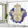 thumbnail image 4 of Ambesonne Ethnic Shower Curtain, Folkloric Motif Art Print, 69"Wx75"L, Indigo Turquoise, 4 of 4