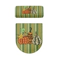 thumbnail image 2 of HELLHERO Cozy 2 Pcs Set Toilet Seat Covers, Soft Polyester Fabric Round Toilet Lid Dust Cover & Machine Washable, Dust-Proof, Washable and Reusable, Stays in Place Pumpkin, 2 of 8