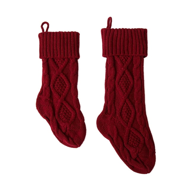 ITFABS Christmas Stockings, Classic Cable Knit Fireplace Hanging Stockings