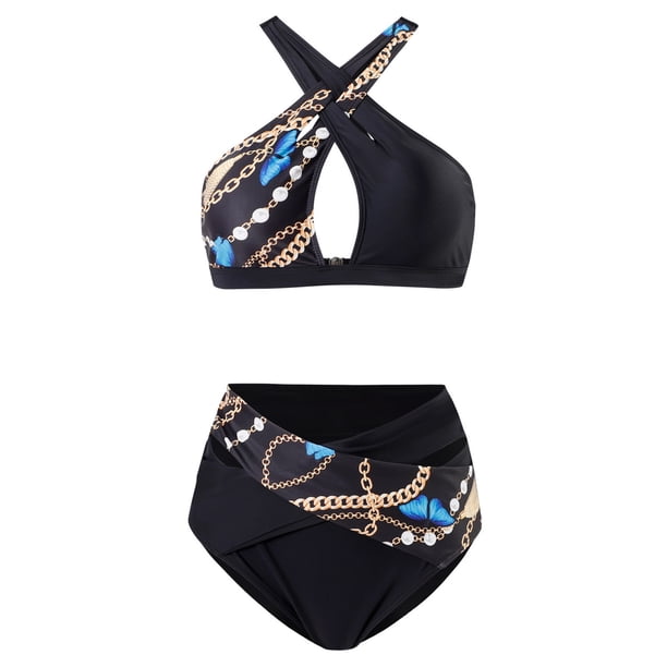 Traje de baño para mujer Body-fitting Estampado conservador Boxer Split Traje de baño Conjunto de dos piezas OAVQHLG3B Store lin121212