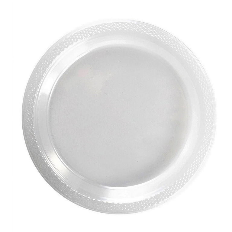 Prestee Clear Plastic Plates, 72ct - 7.5 Disposable Heavy Duty Hard Plates  - Cake, Salad, Appetizer, Dinner, Clear Dessert Plates - Wedding