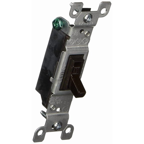 Leviton S00-01451-02S Framed Grounded Toggle Switch, 120 V, 15 A, 1 P, Brown Cafe