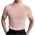 thumbnail image 2 of Yaoyar Men's Summer Fashion Knit Casual Gym Workout Athletic Tees Muscle Shirts Solid Color Short Sleeve Round Neck Collar Blouse ,Pink,L, 2 of 5