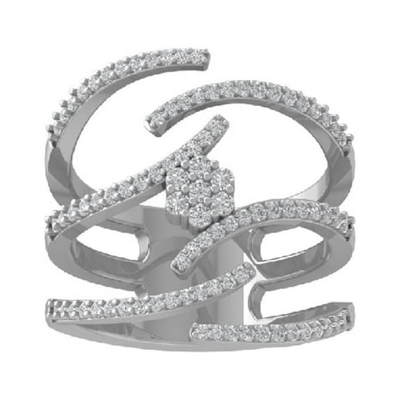 ARAIYA FINE JEWELRY 10K White Gold Diamond Wedding Band Ring (1/2 cttw, I-J Color, I2-I3 Clarity) Size 5