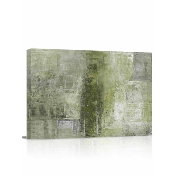 Sage Green Wall Art for Living Room,Canvas Picture Wall Decor for Bathroom Bedroom,Retro Oil Painting Modern Abstract Art Aesthetics Painting Artwork for Office Hallway Dining Room Decor 20"x24"