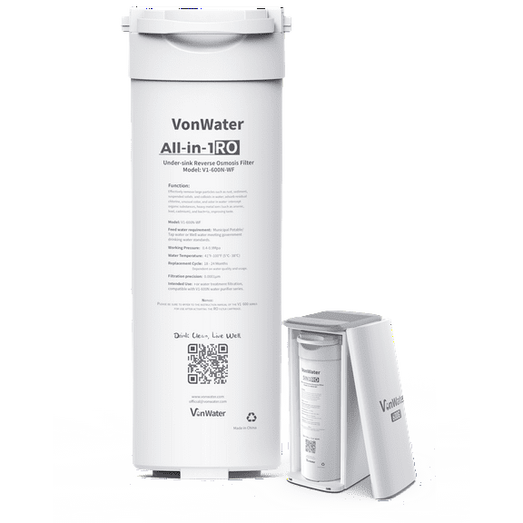 VonWater V1-600N-WF Replacement RO Filter, NSF/ANSI 372 Certified, for V1-600N Reverse Osmosis System, 2 Year Lifetime, Reduce TDS PFAS