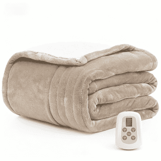 GREY Sunbeam Royal Ultra Fleece Heated Electric Blanket Full Size, 84