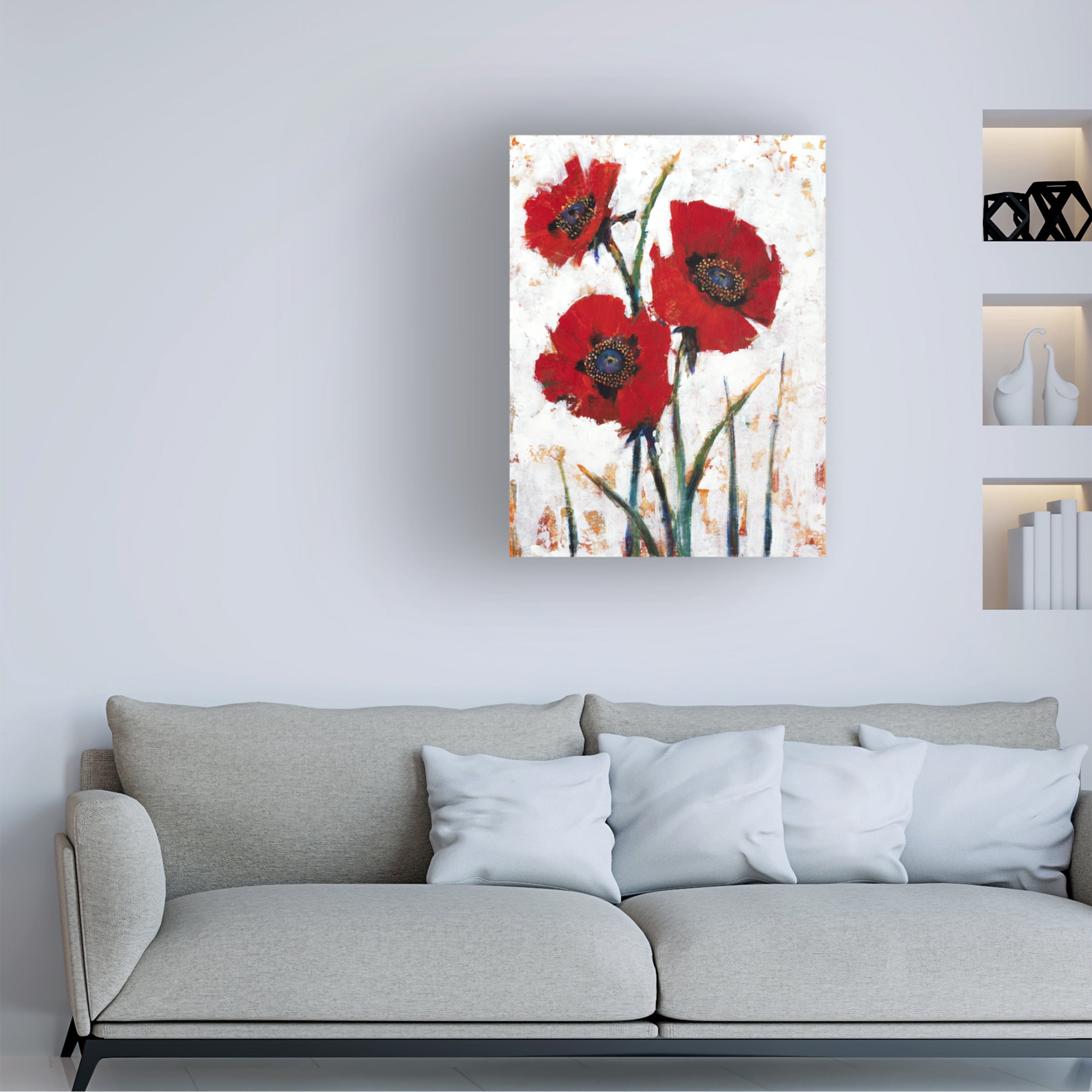 Tim O Toole 'Red Poppy Fresco I' Canvas Art