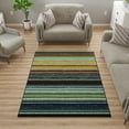 thumbnail image 2 of Ottomanson Striped Area Rug 5' x 6'6" - Non Slip Low Pile Carpet, Multicolor, 2 of 8